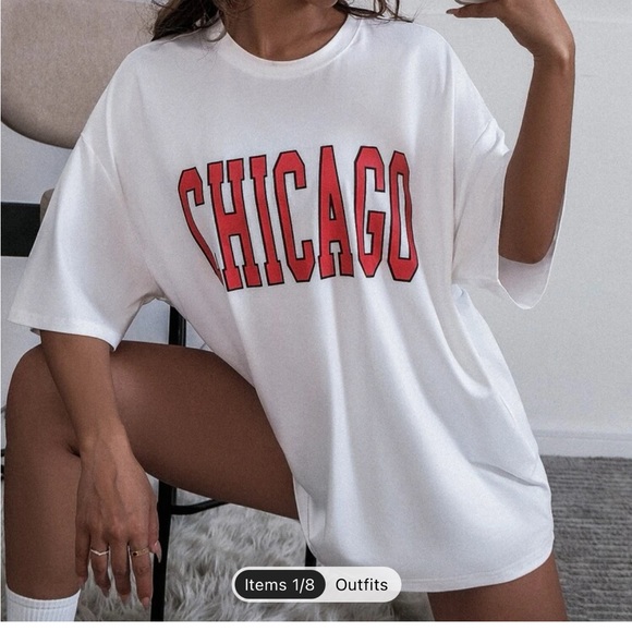 Letter Graphic Drop Shoulder Longline Tee - Picture 2 of 12